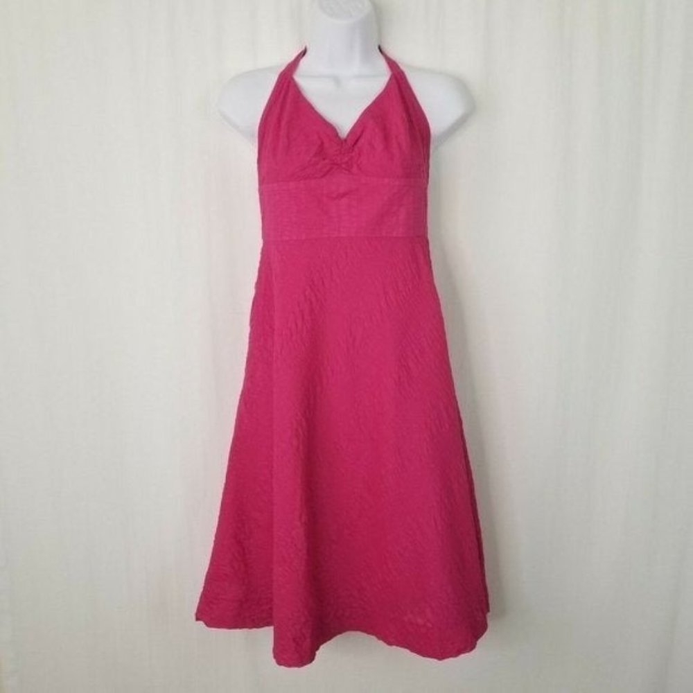 J Crew Hot Pink Halter Dress Size 4